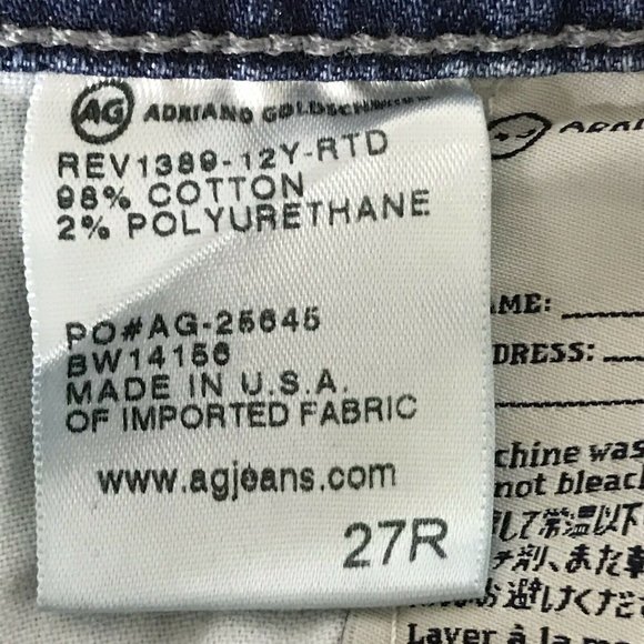 AG Adriano Goldschmied 27R The Legging Super Skinny Ankle Jeans Distressed RIps - Picture 10 of 10